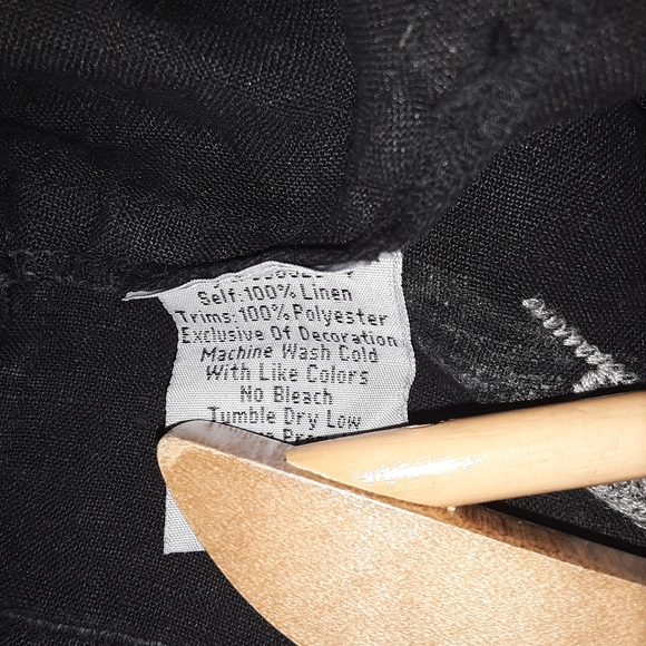 Johnny Was 100% Linen, Black Embroidered Dress - Picture 7 of 7